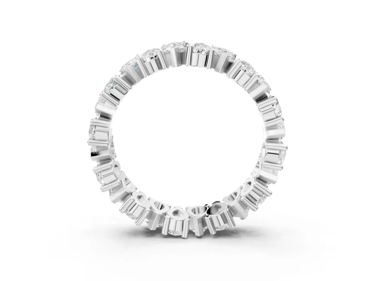 Pear Diamond Shared Prong Eternity Band Platinum