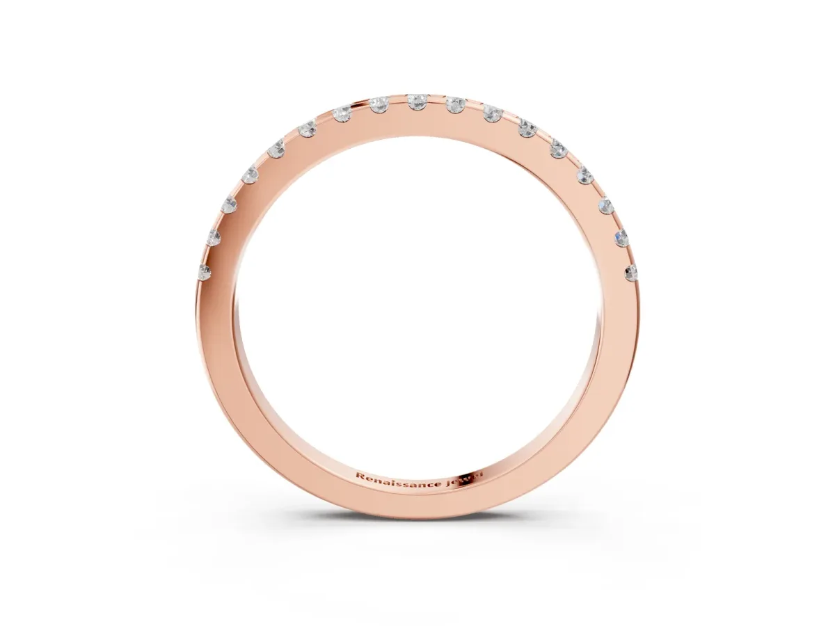 Round Diamond Pavé Set Eternity Band with Micro Prong Setting Rose gold