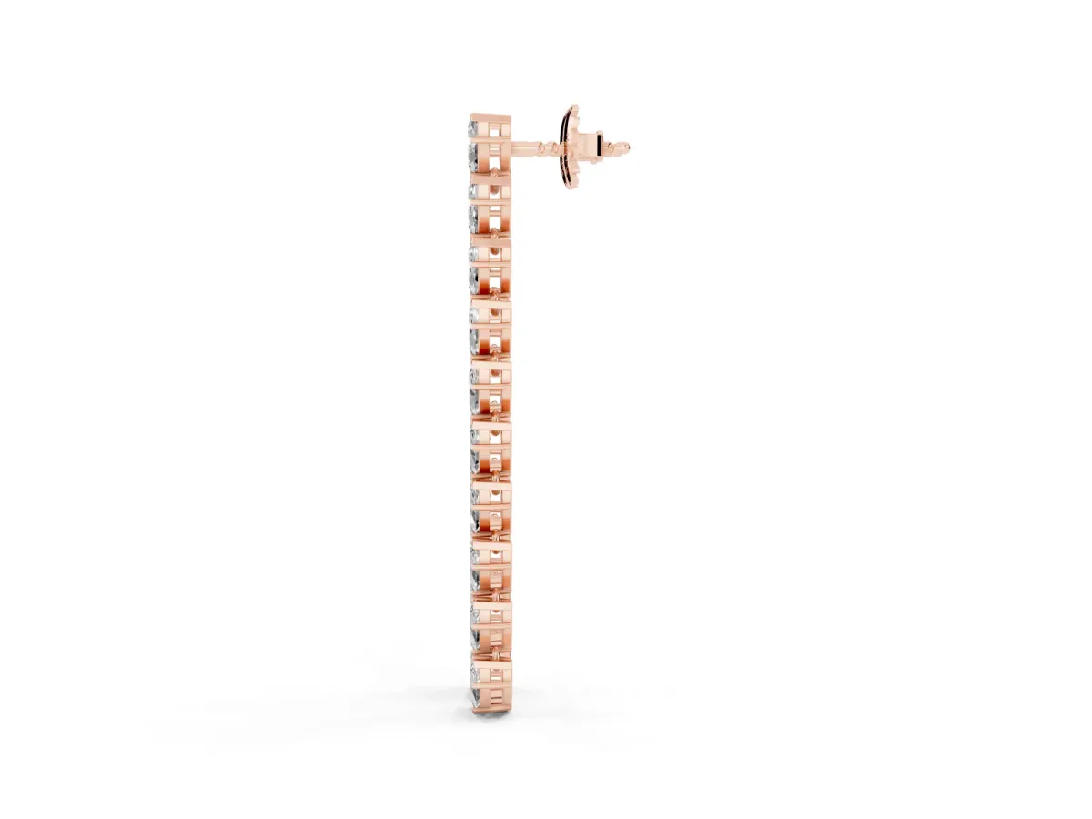 Marquise Diamond Linear Dangle Earrings Rose gold