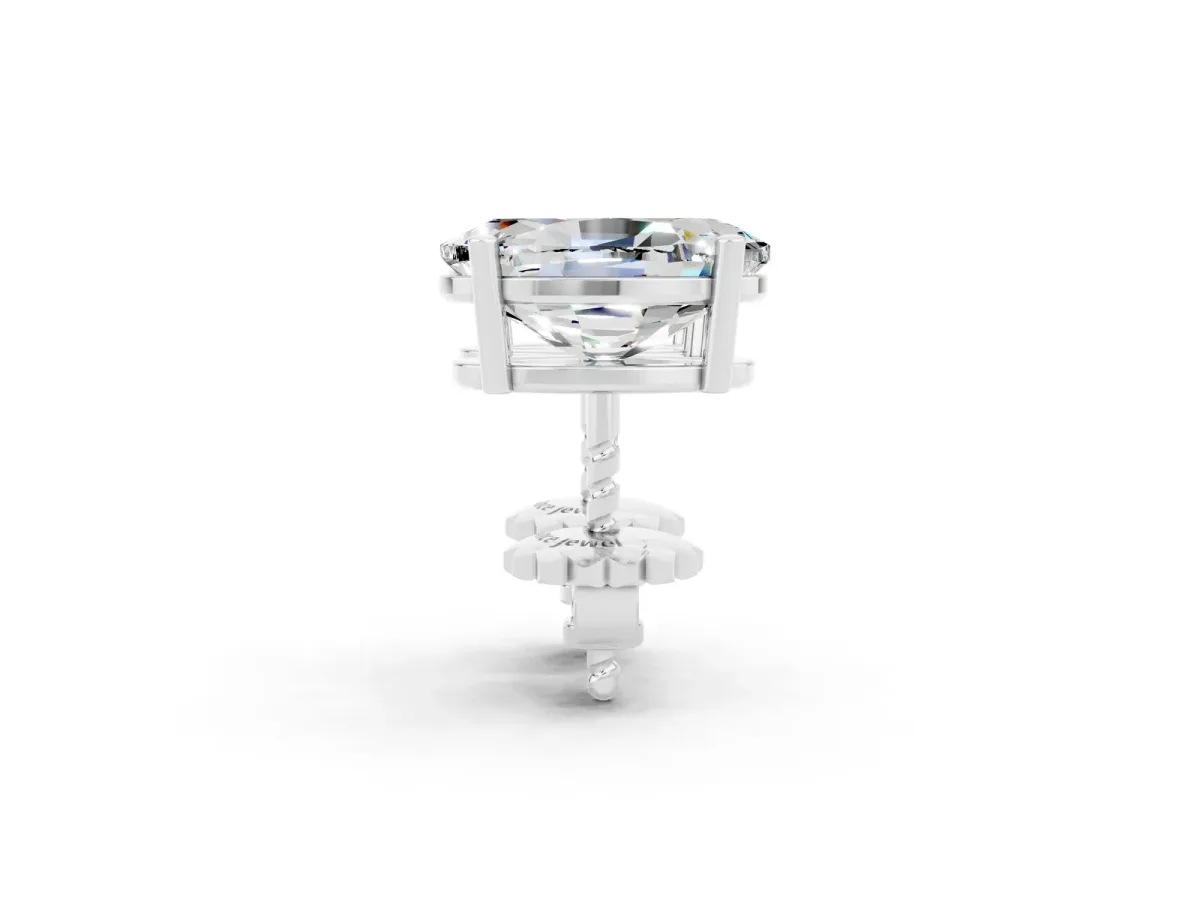 Oval Cut Moissanite Stud Earrings Silver