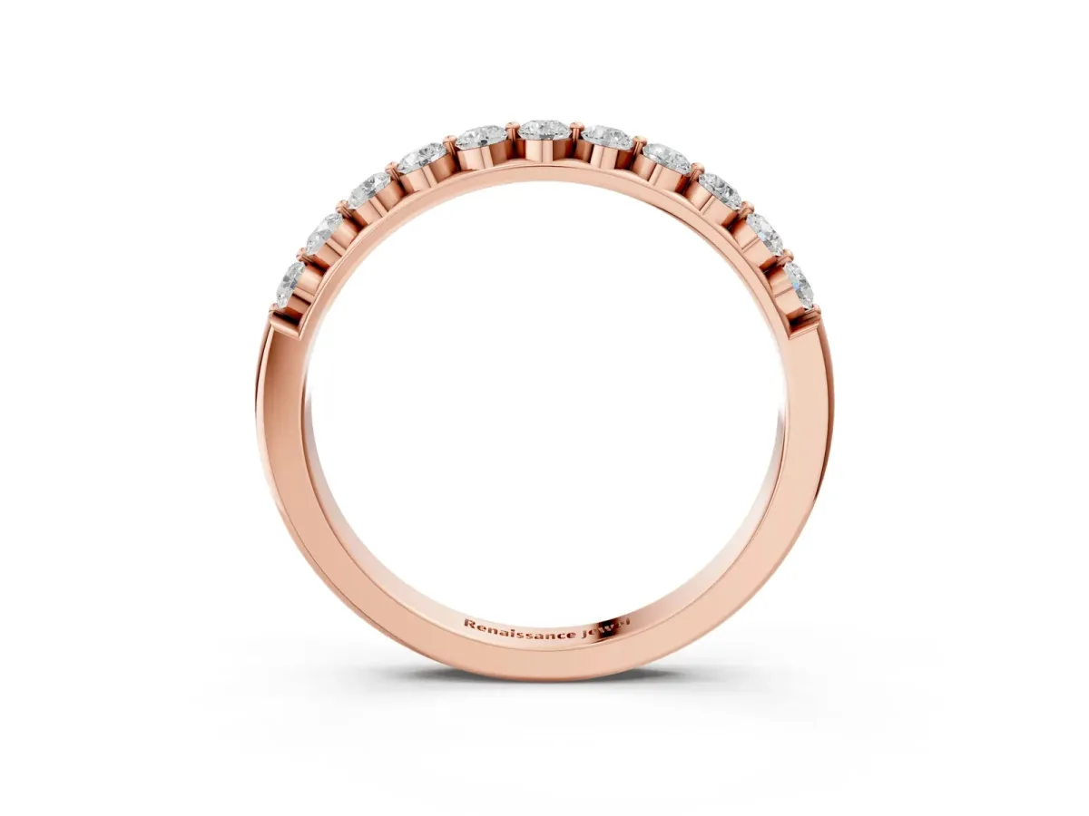 Round Diamond Channel Set Eternity Band Rose gold
