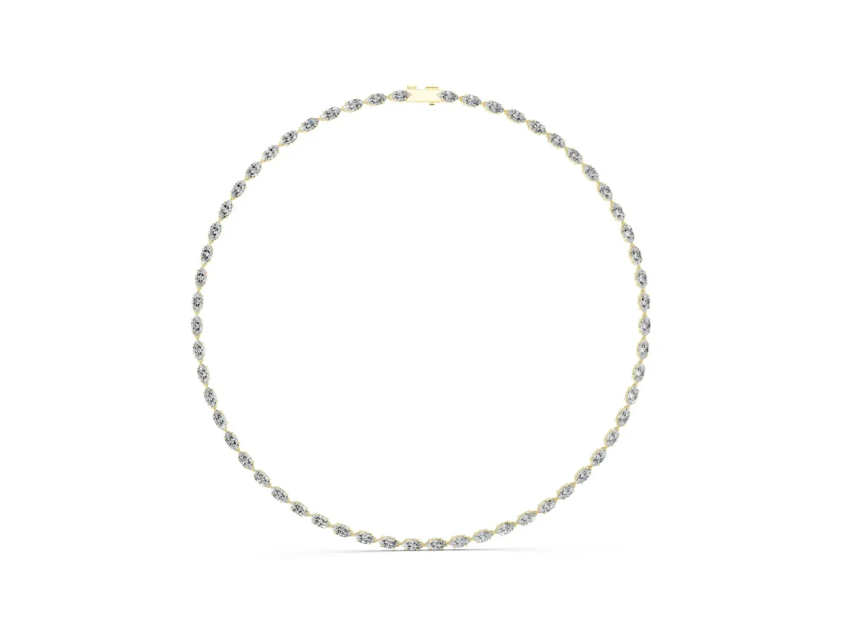 Marquise Diamond Tennis Necklace Yellow gold