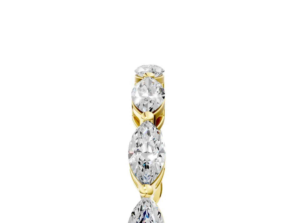 Marquise Diamond Eternity Band with U-Prong Setting Yellow gold