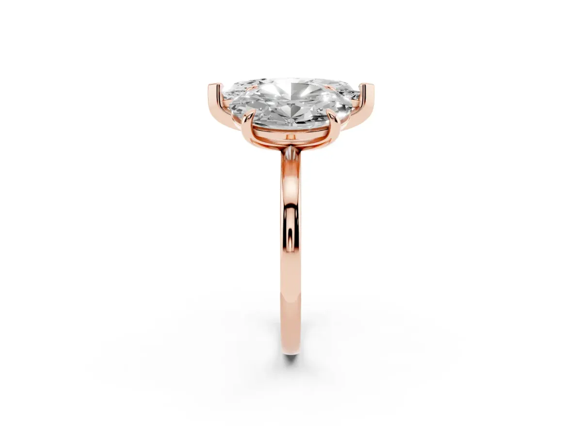 Oval and Marquise Toi Moi Ring with Prong Setting and Plain Band Rose gold