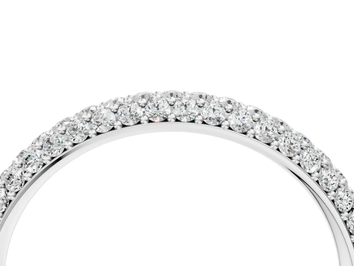 Round Diamond Pave Set White Gold Eternity Band Platinum