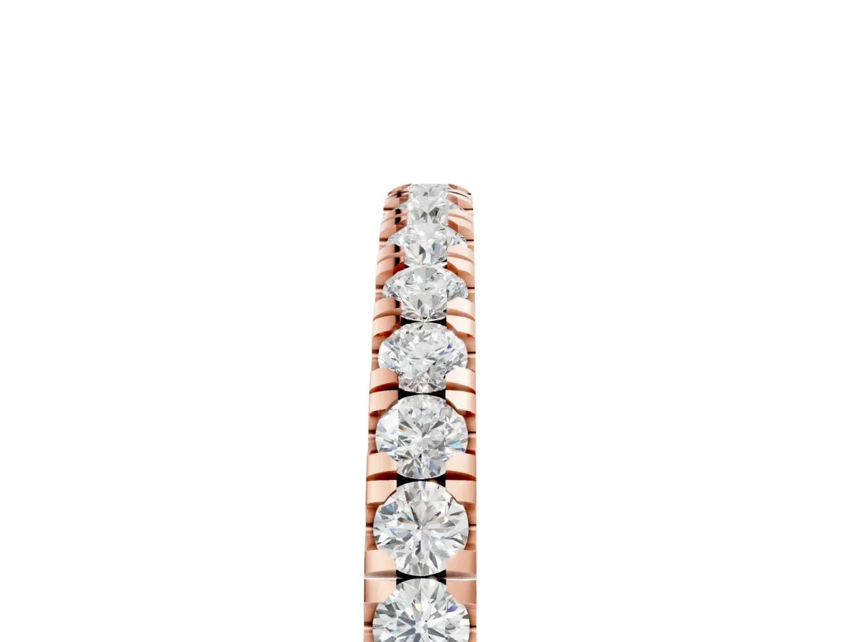 Round Diamond Pavé Eternity Band with U-Prong Setting Rose gold
