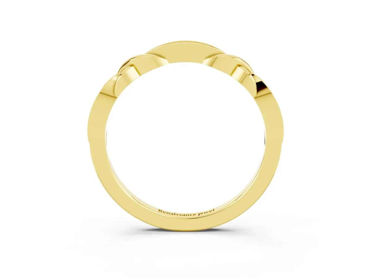 Twisted Marquise Green Sapphire Pavé Band with Shared Prong Setting Yellow gold