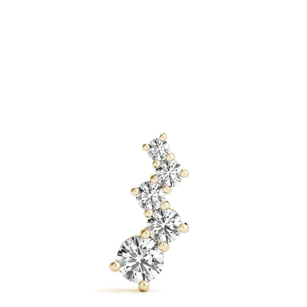 Prong-Set Round Diamond Graduated Pendant Yellow gold