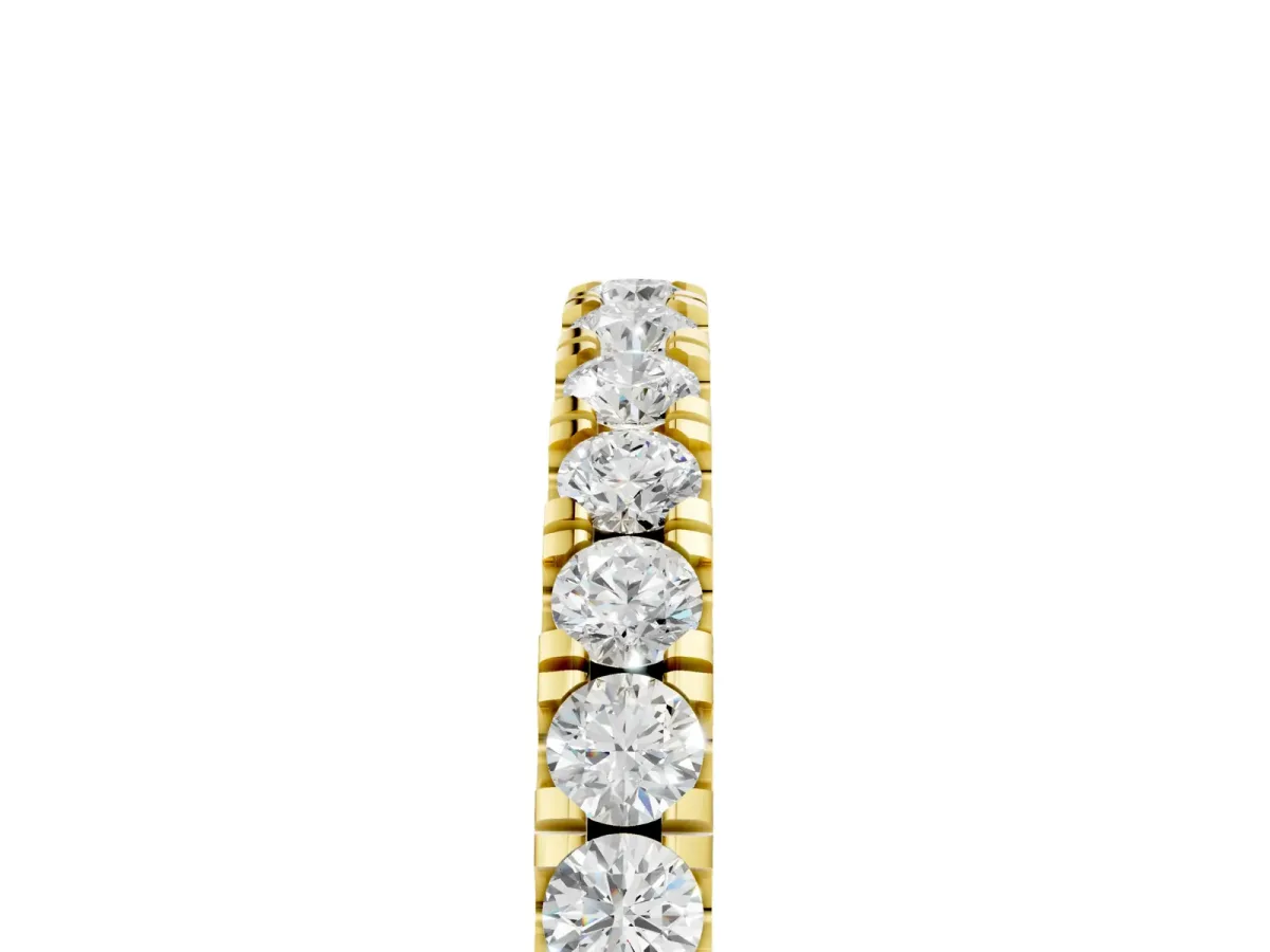 Round Diamond Eternity Band with Prong Setting Yellow gold