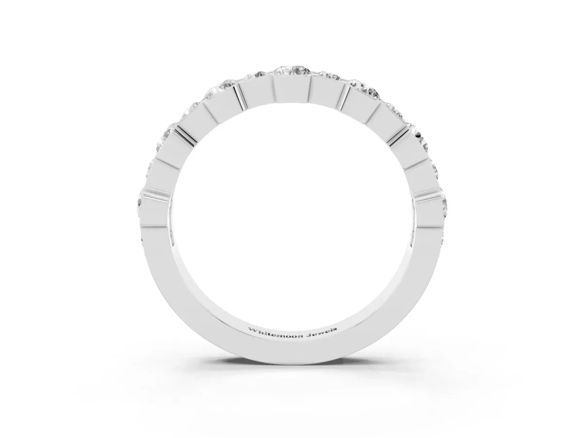 Round Diamond Promise Ring with Round Diamond Accents White gold