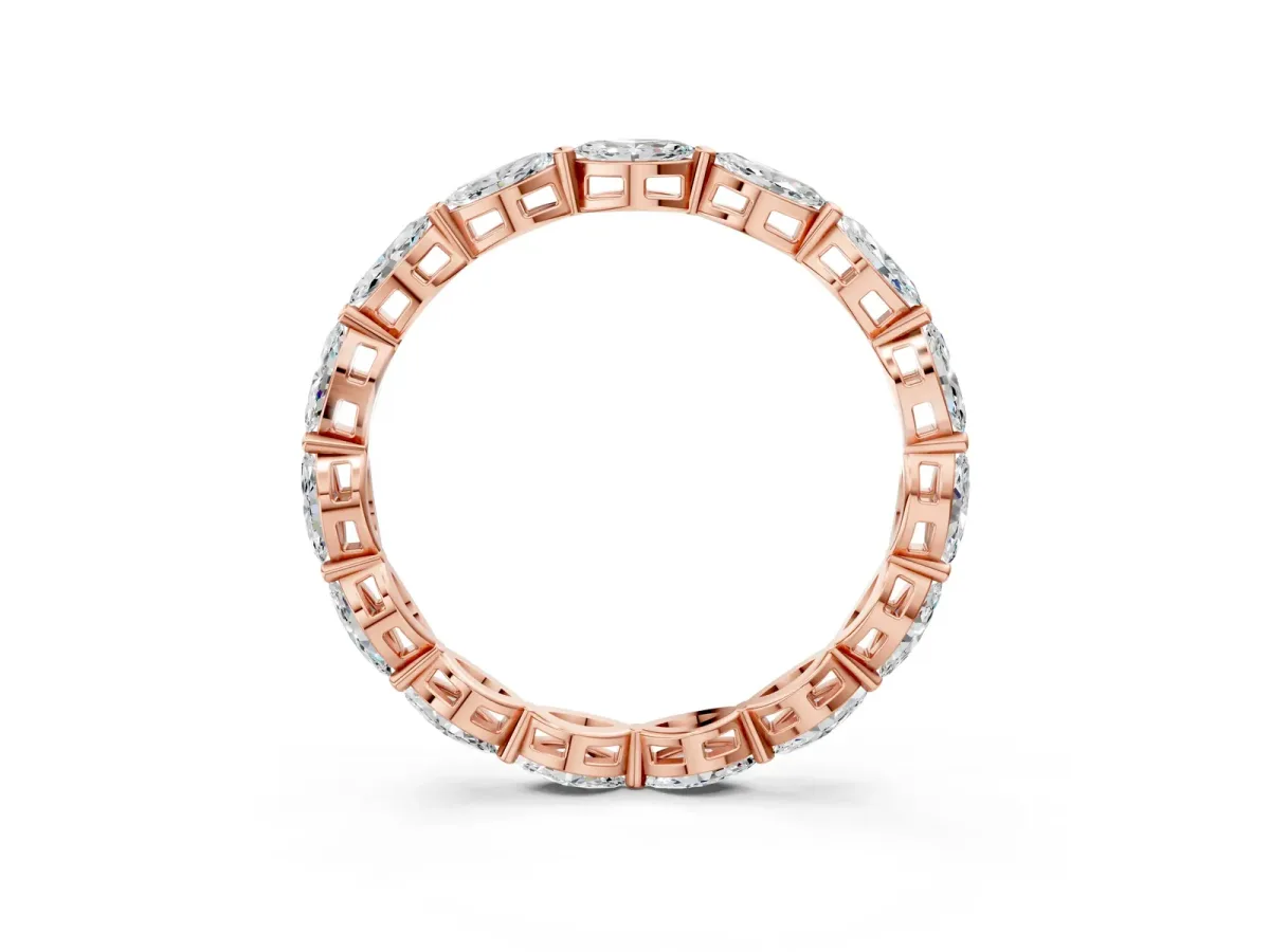 Marquise Diamond Eternity Band with U-Prong Setting Rose gold