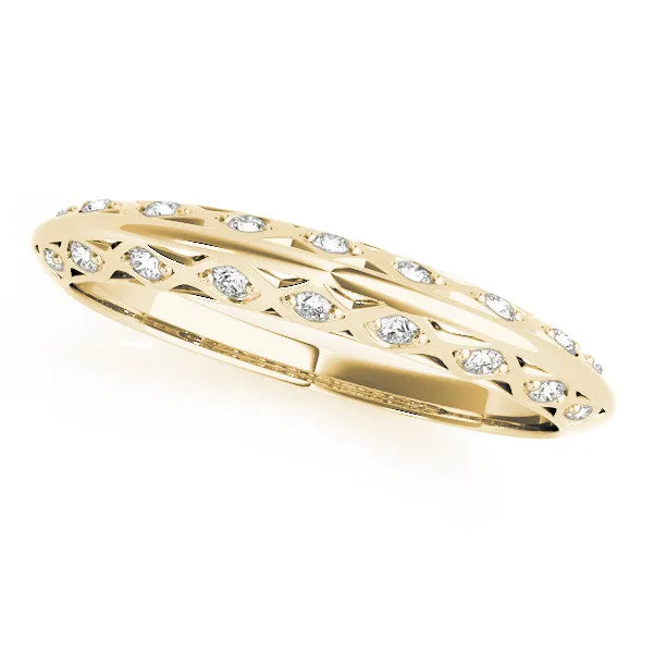Marquise Diamond Openwork Band with Pave Setting Yellow gold