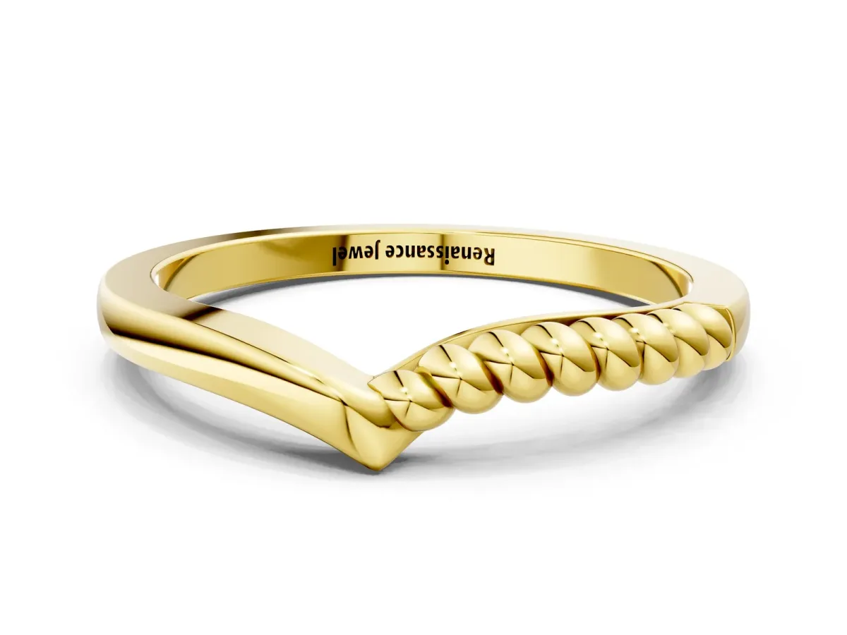 Twisted Solitaire Round Cut Knife Edge Prong Ring Yellow gold