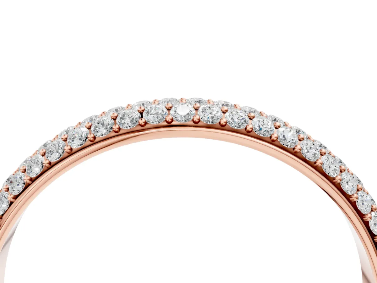 Pavé Round Diamond White Gold Eternity Band Rose gold
