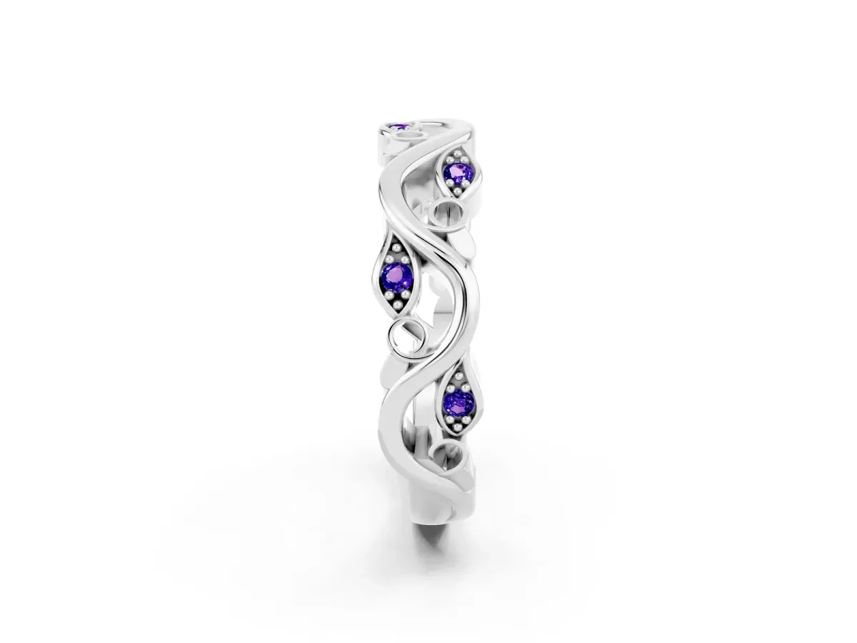Marquise Tanzanite Vine Eternity Band with Bezel Setting Platinum