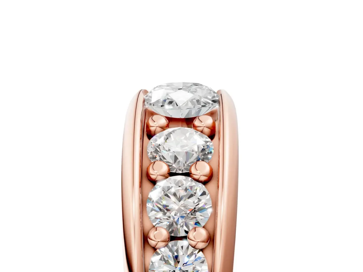Oval Diamond Mens Ring with Round Diamond Accents Rose gold