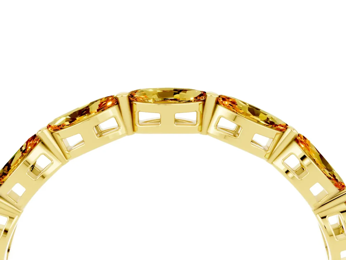 Marquise Citrine Eternity Band with U-Prong Setting Yellow gold