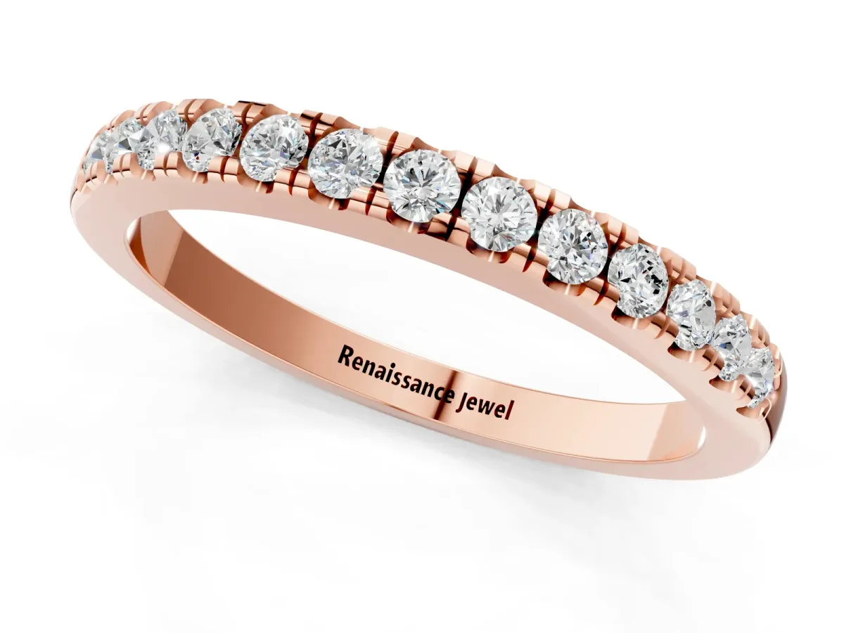 Round Diamond Pavé Eternity Band Rose gold