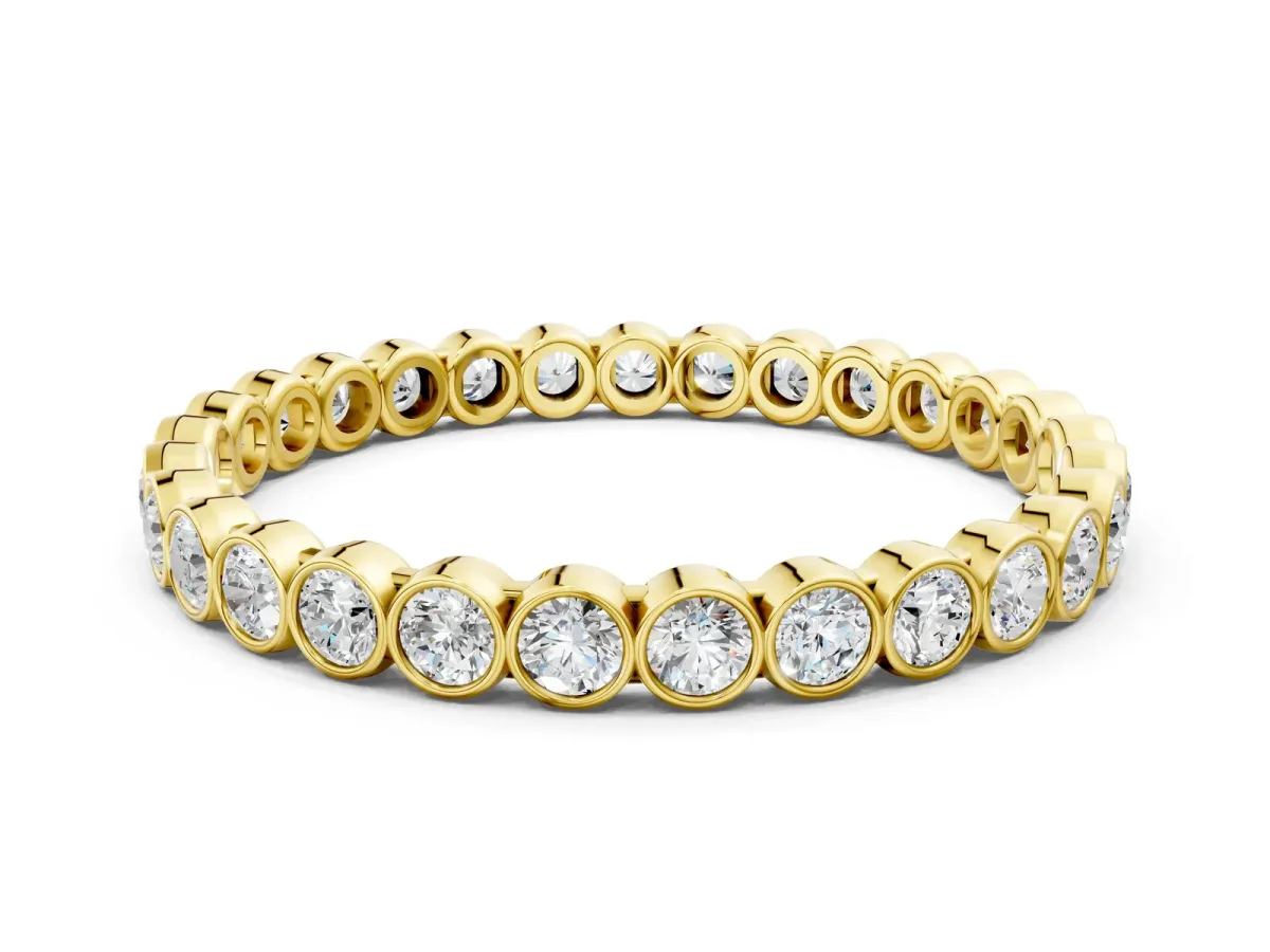 Bezel-Set Round Diamond Eternity Band Yellow gold