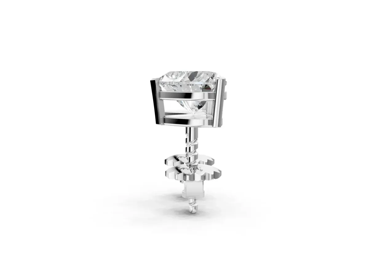 Heart Cut Diamond Stud Earrings Platinum
