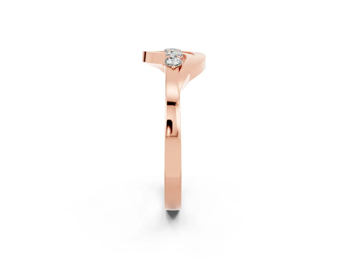 Five-Stone Round Moissanite Crossover Band with Prong Setting Rose gold