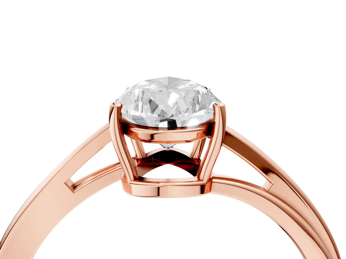 Pear Cut Cut Solitaire Twist Band Ring with Four-Prong Setting Rose gold