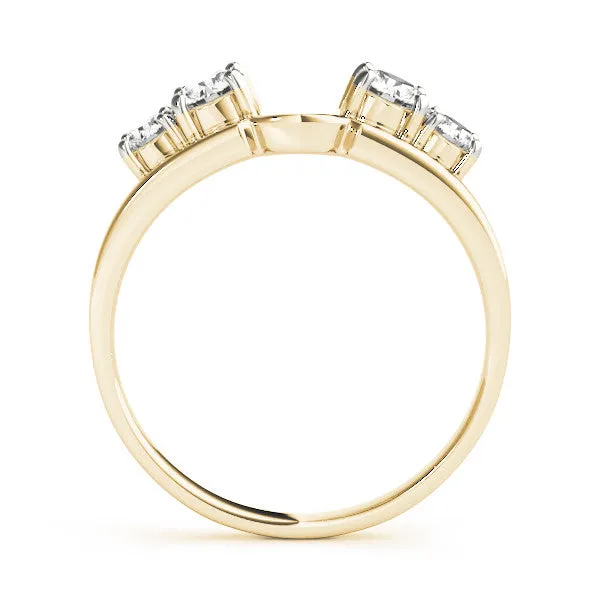Four-Stone Round Diamond Open Band with Prong Setting Yellow gold