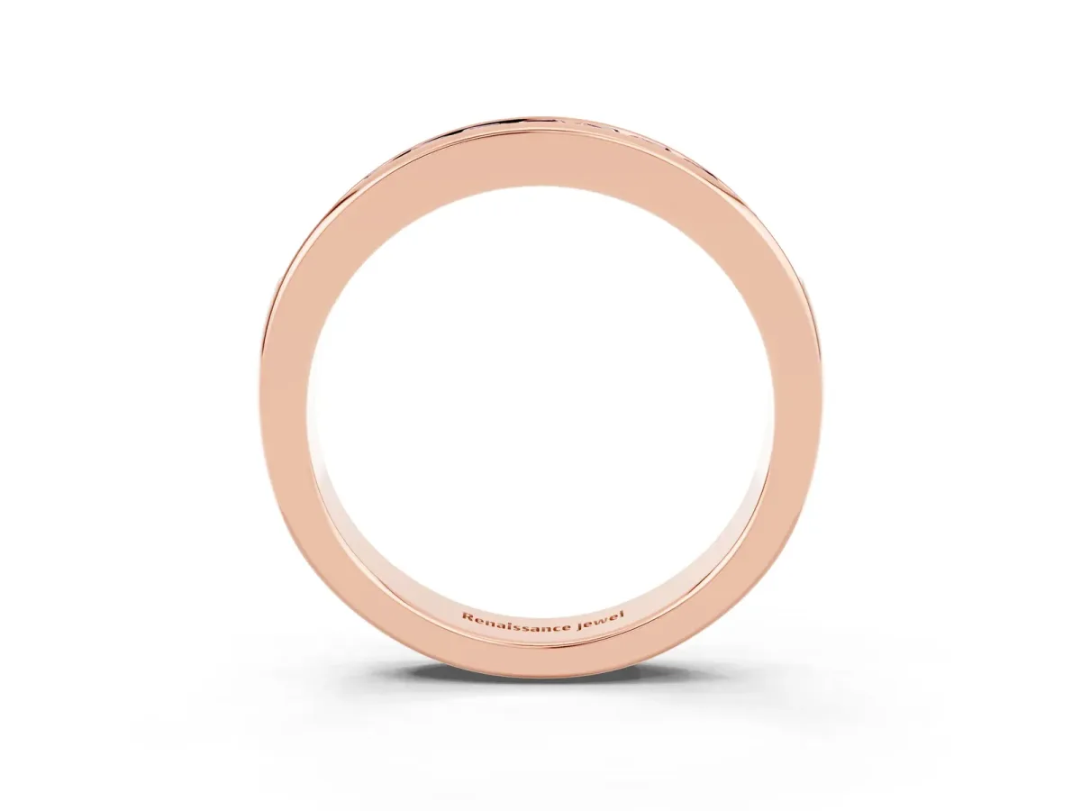 Channel Set Princess Cut Morganite Eternity Band Rose gold