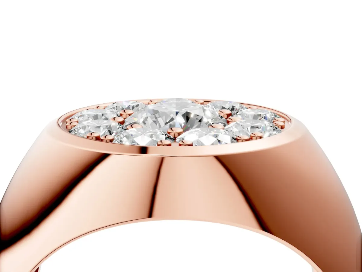 Round Diamond Dome Promise Ring Rose gold
