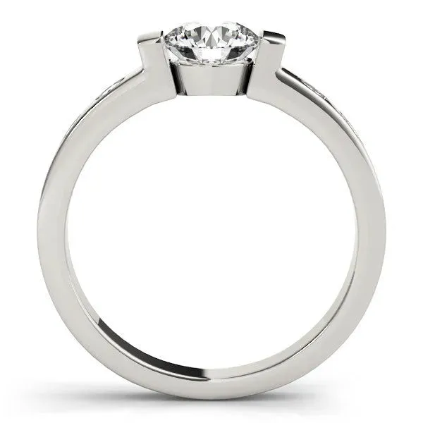 Radiant Cut Brilliant Channel-Set Diamond Ring with Bezel Prong Setting Platinum