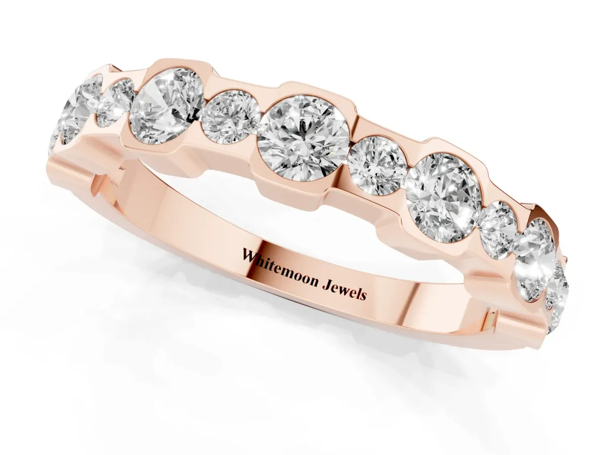 Round Diamond Promise Ring with Round Diamond Accents Rose gold