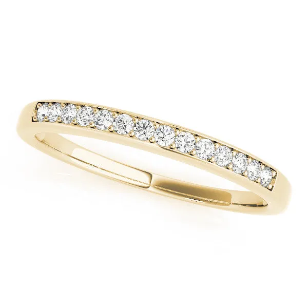 Channel-Set Round Diamond Half Eternity Band Yellow gold