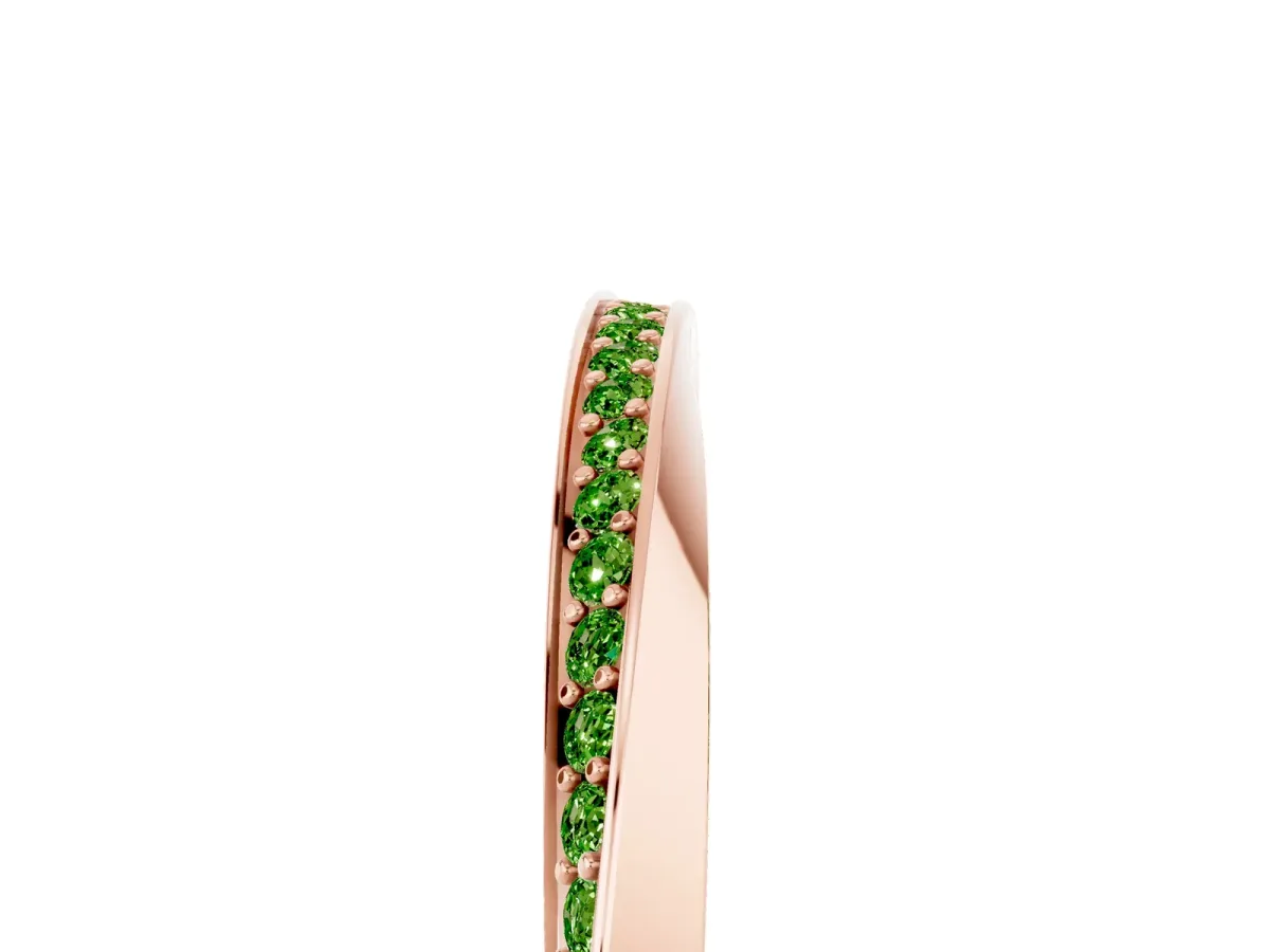 Pavé Round Peridot Twist Band Rose gold