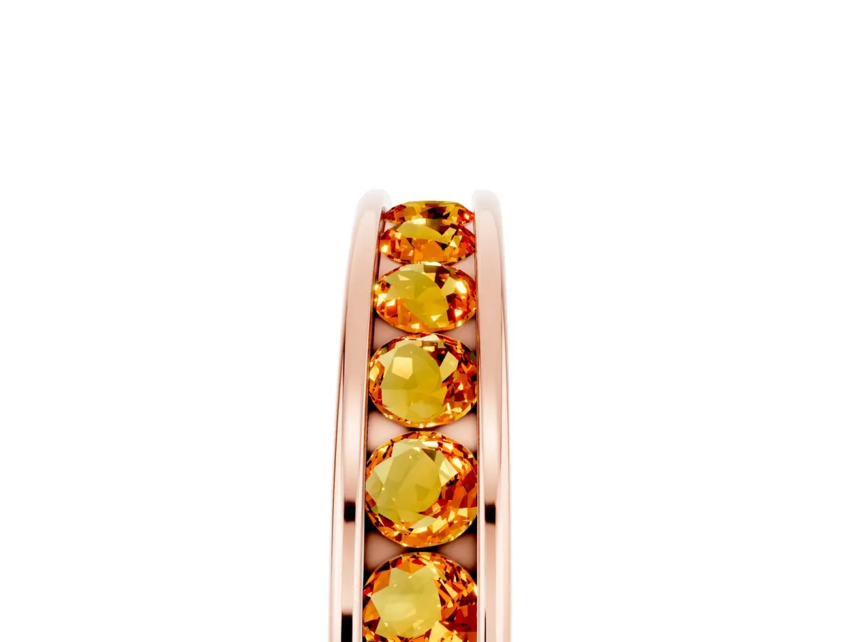 Channel Set Round Citrine Eternity Band Rose gold