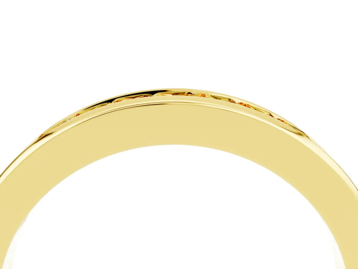 Channel Set Princess Cut Citrine Eternity Band Yellow gold