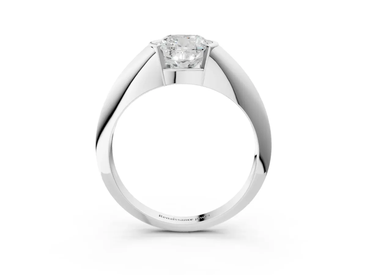 Cushion Cut Solitaire Tension Set Diamond Ring Platinum