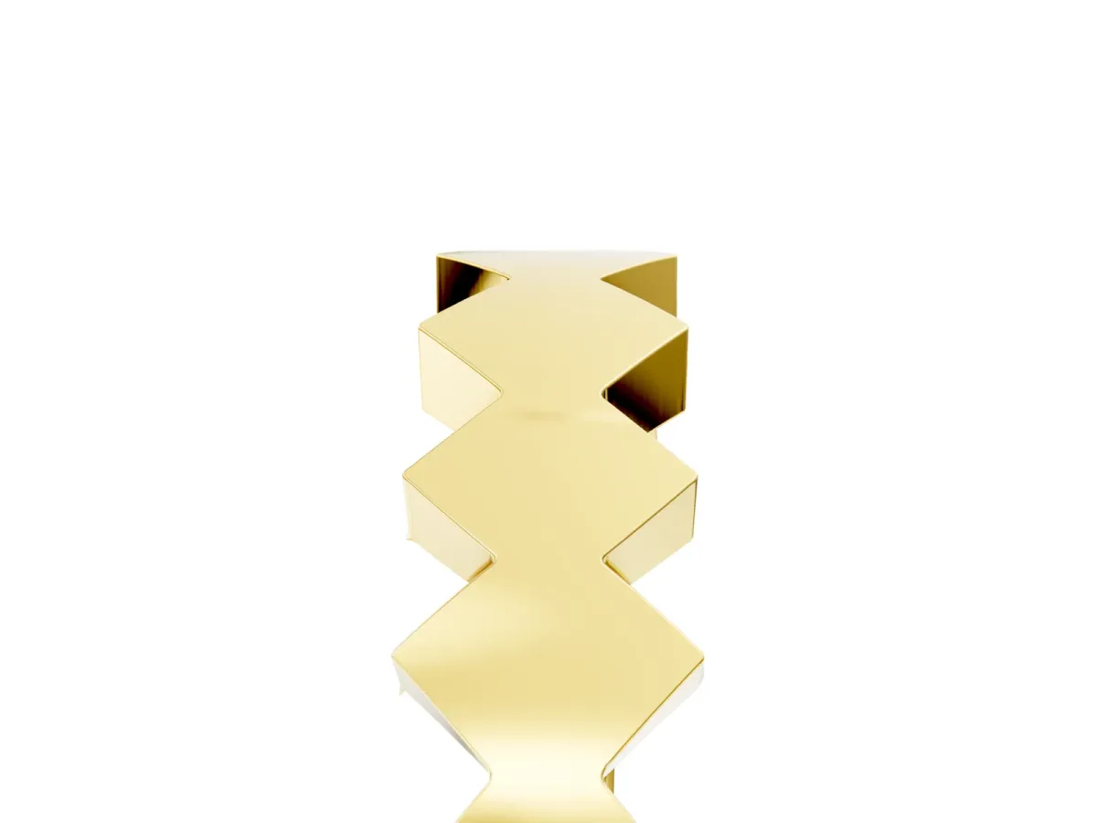 Zigzag Chevron Band with No Stone Yellow gold