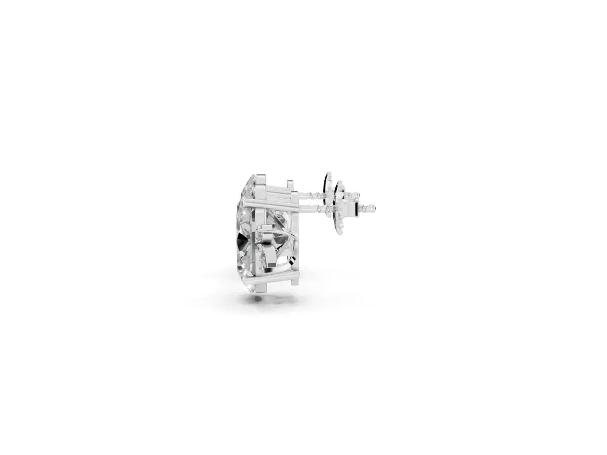 Oval Cut Diamond Nature-Inspired Stud Earrings with Marquise and Round Accents White gold