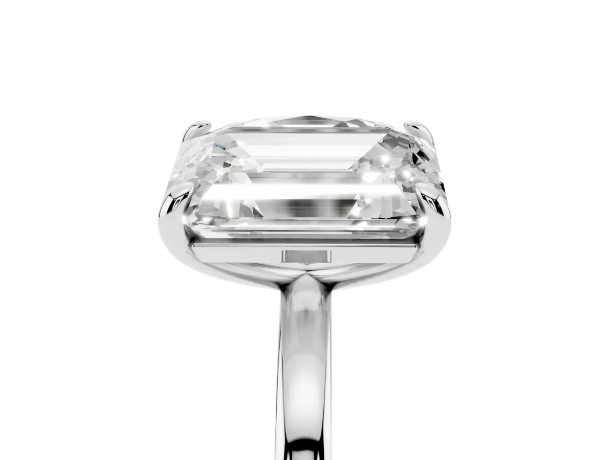 Oval and Radiant Toi Moi Ring with Prong Setting and Plain Band Platinum