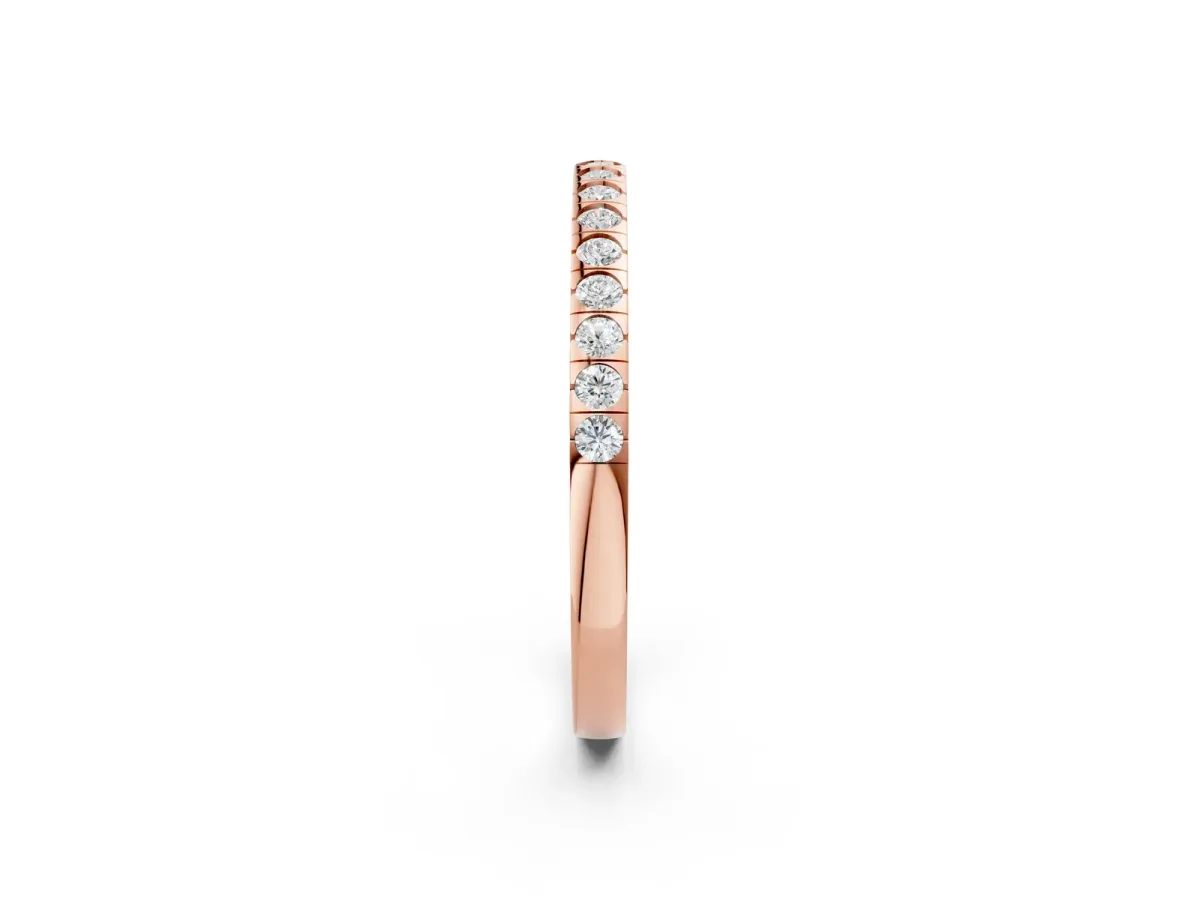 Round Cut Diamond Pavé Set Eternity Band Rose gold