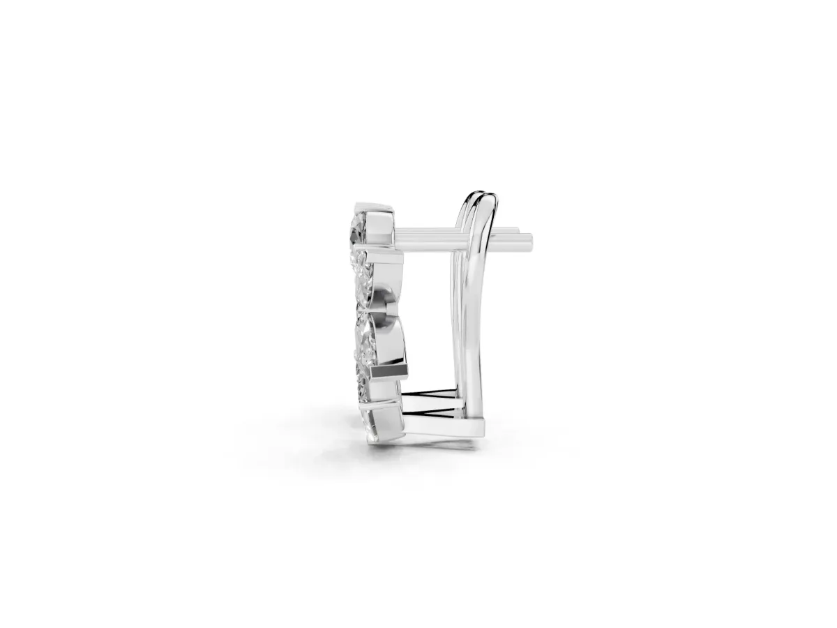 Multi-Shape Diamond Cluster Stud Earrings Platinum