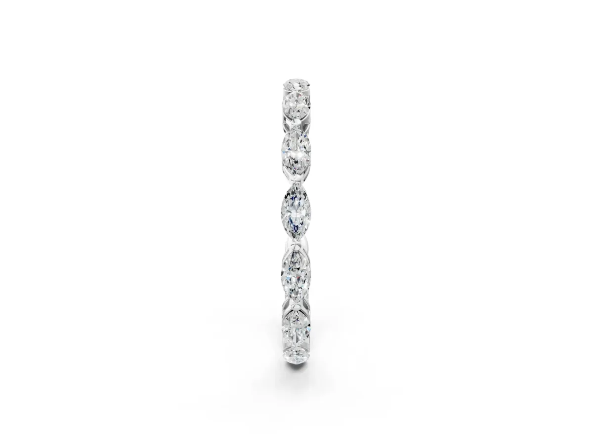 Marquise Diamond Eternity Band with U-Prong Setting Silver