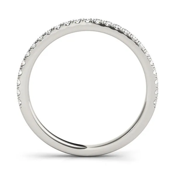 Round Cut Diamond Pavé Eternity Band with Shared Prong Setting White gold