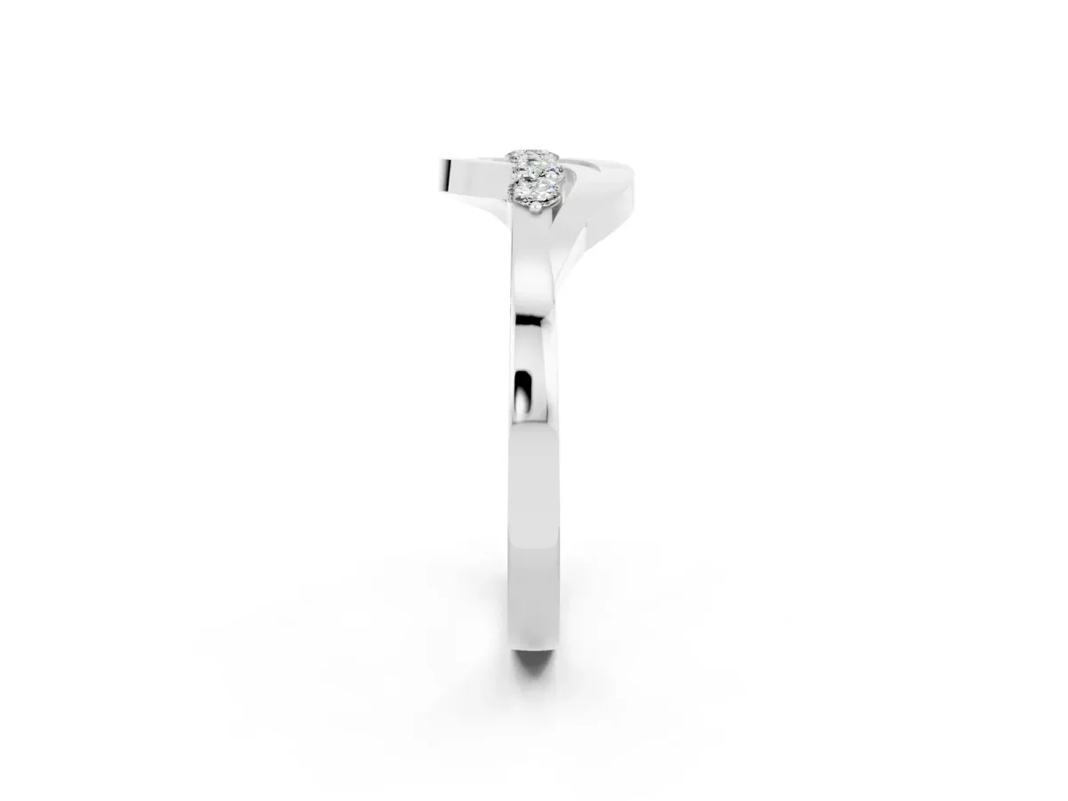 Five-Stone Round Moissanite Crossover Band with Prong Setting Platinum