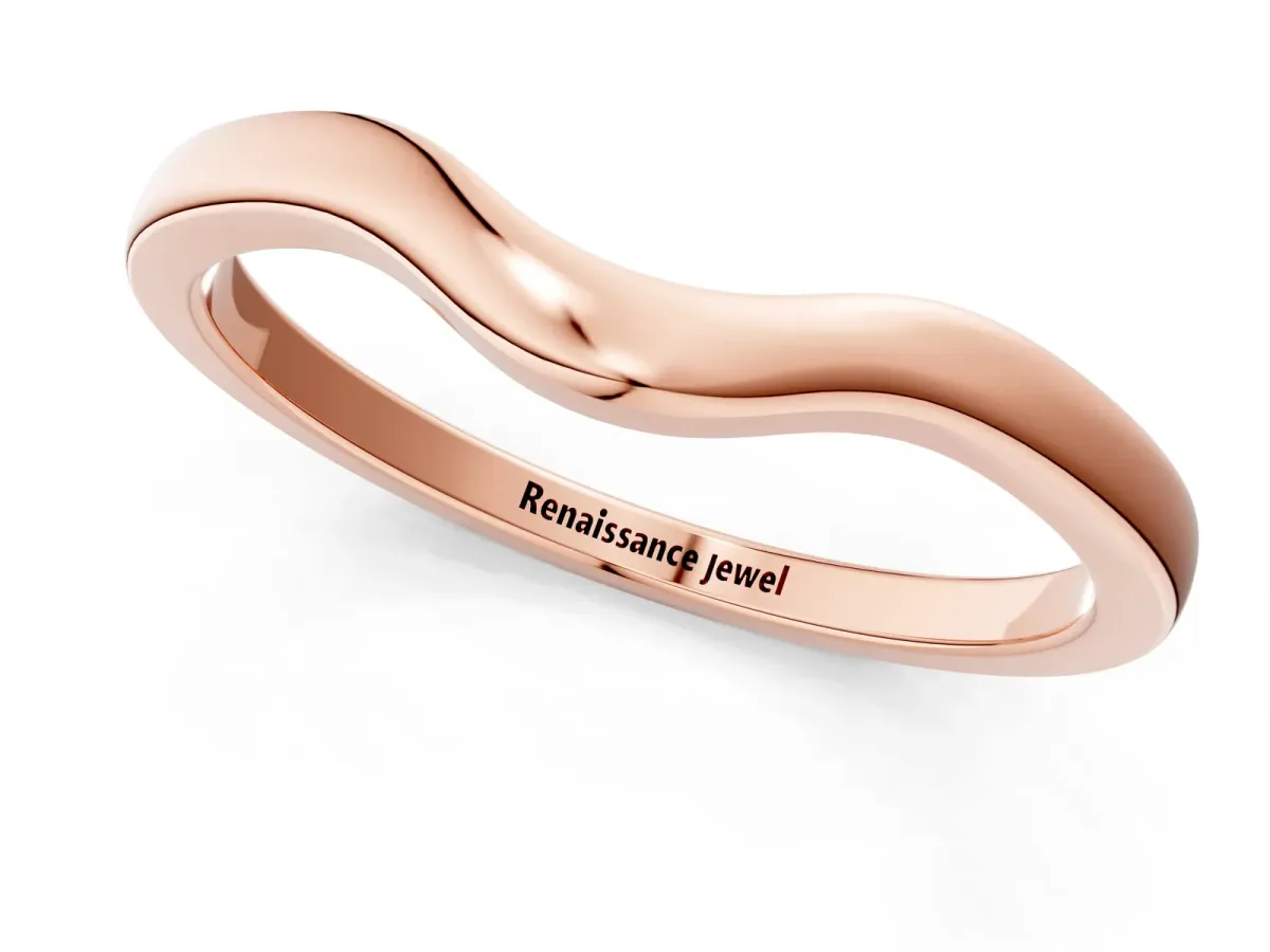 Curved Plain Band Rose gold