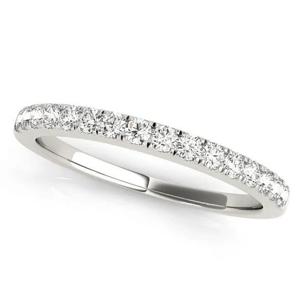 Round Diamond Pavé Set Eternity Band with Shared Prong Setting Silver