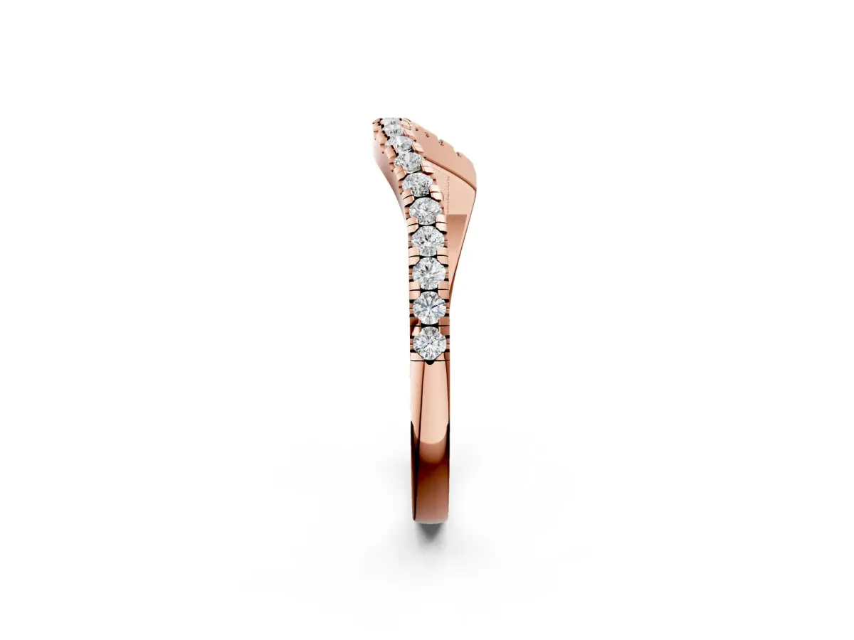 Round Diamond Pavé Twist Band with U-Prong Setting Rose gold