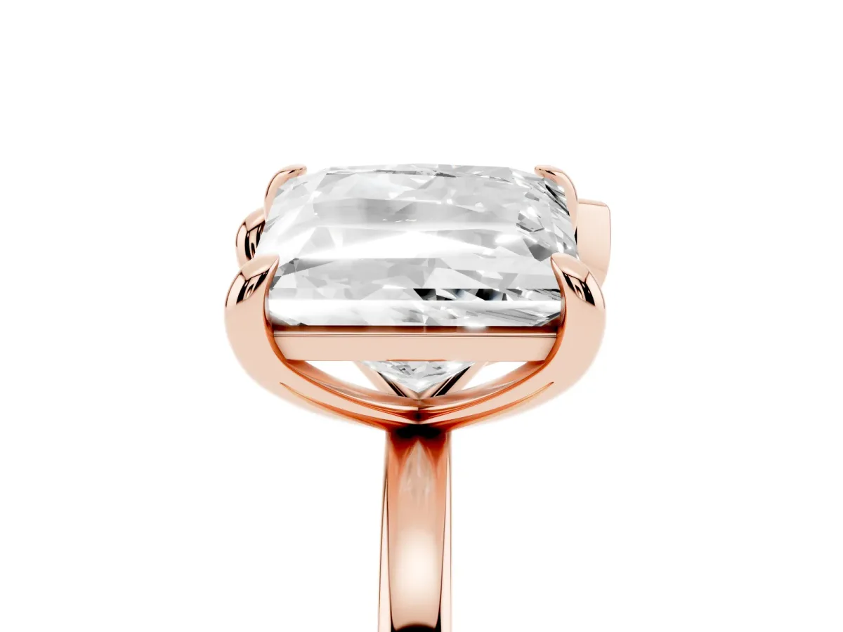Pear and Princess Toi Moi Ring with Prong Setting and Plain Band Rose gold