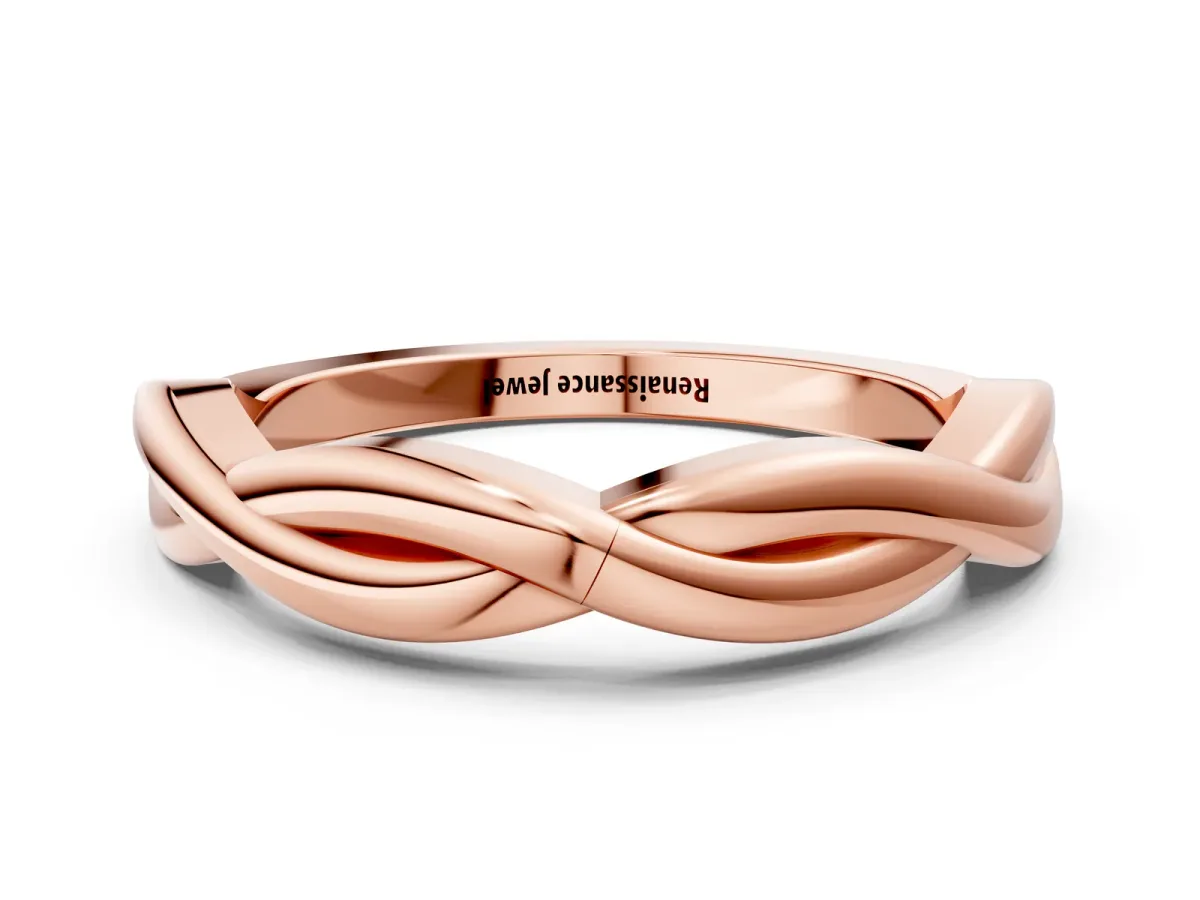 Infinity Twisted Plain Band Rose gold