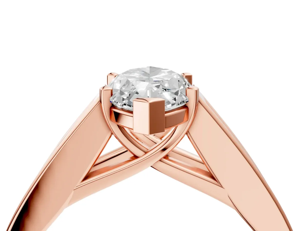 Marquise Cut Cut Channel Set Solitaire Ring with Four-Prong Setting Rose gold